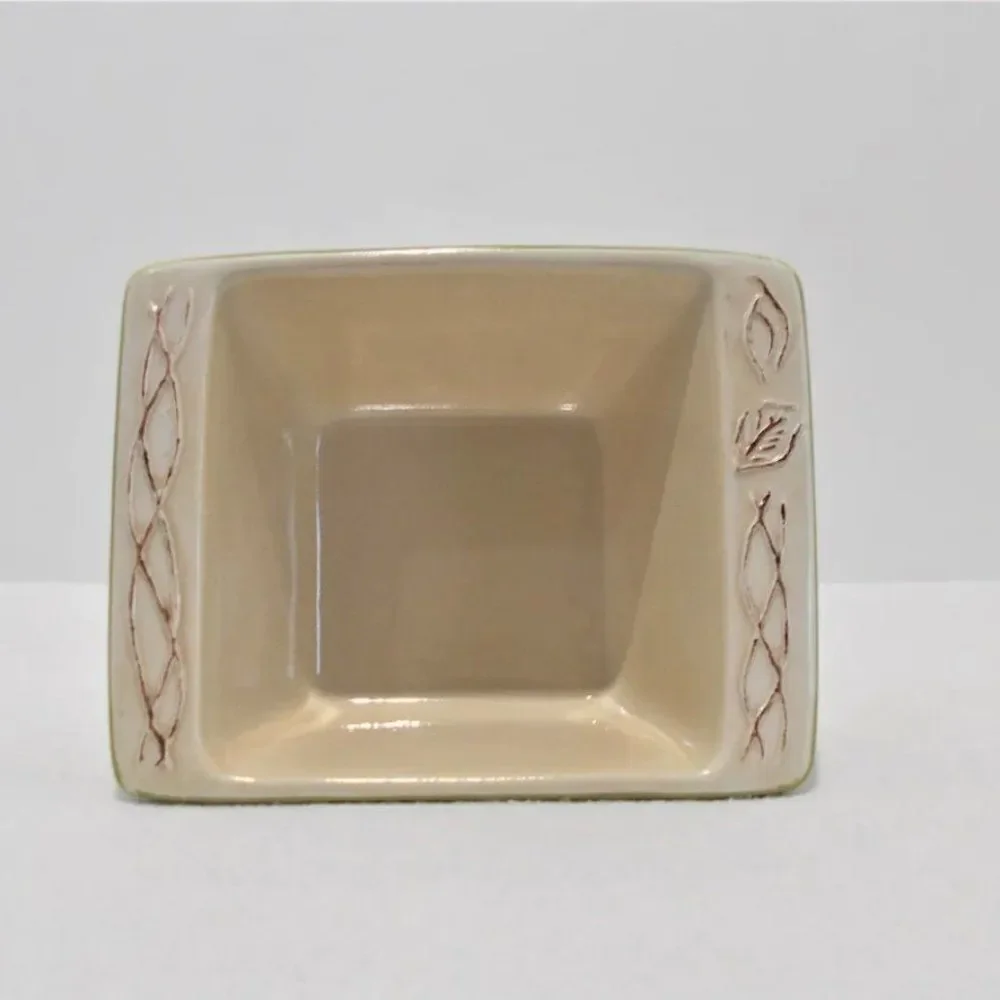 Tastefully Simple HOST COLLECTION Green Square DIP BOWL / OVEN BAKING DISH